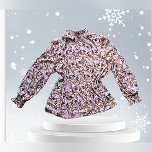 Worthington  Womens  crew neck Long Sleeve floral blouse Blouse size XL